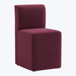 Cora Dining Chair w/ Casters Performance Velvet Raisin