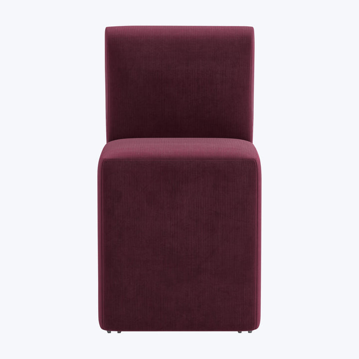 Cora Dining Chair w/ Casters Performance Velvet Raisin