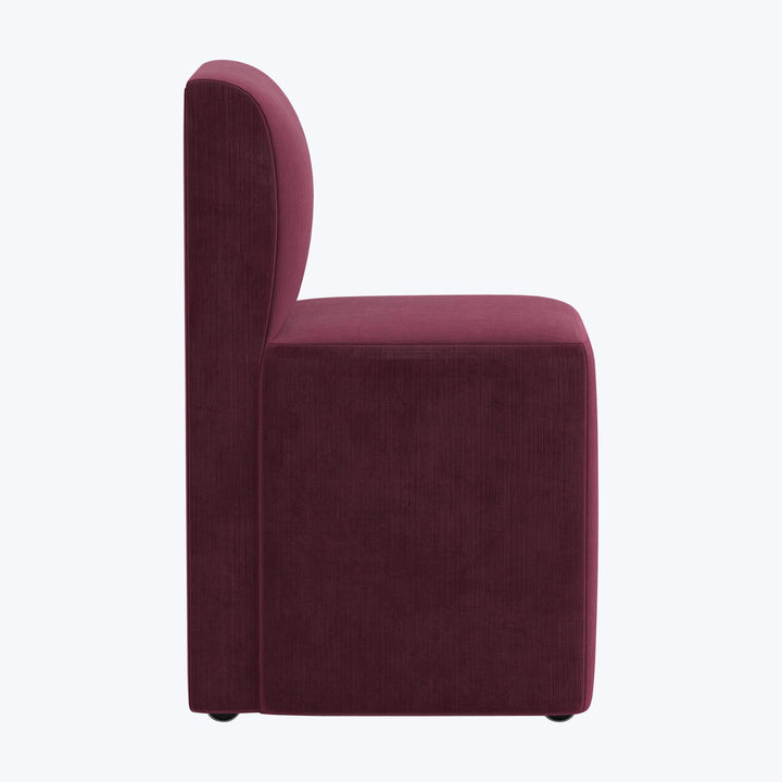 Cora Dining Chair w/ Casters Performance Velvet Raisin