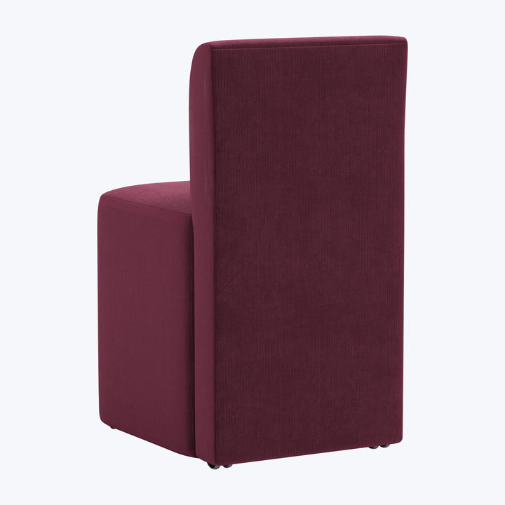 Cora Dining Chair w/ Casters Performance Velvet Raisin