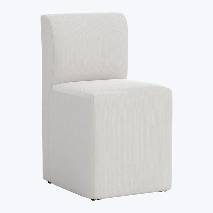 Cora Dining Chair w/ Casters Performance Velvet Snow