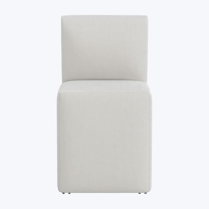 Cora Dining Chair w/ Casters Performance Velvet Snow