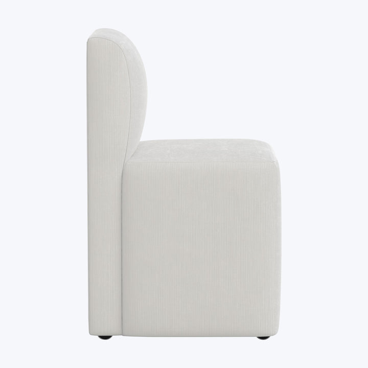 Cora Dining Chair w/ Casters Performance Velvet Snow