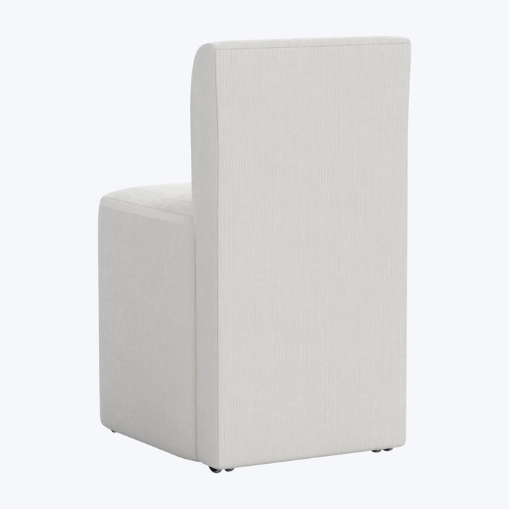 Cora Dining Chair w/ Casters Performance Velvet Snow