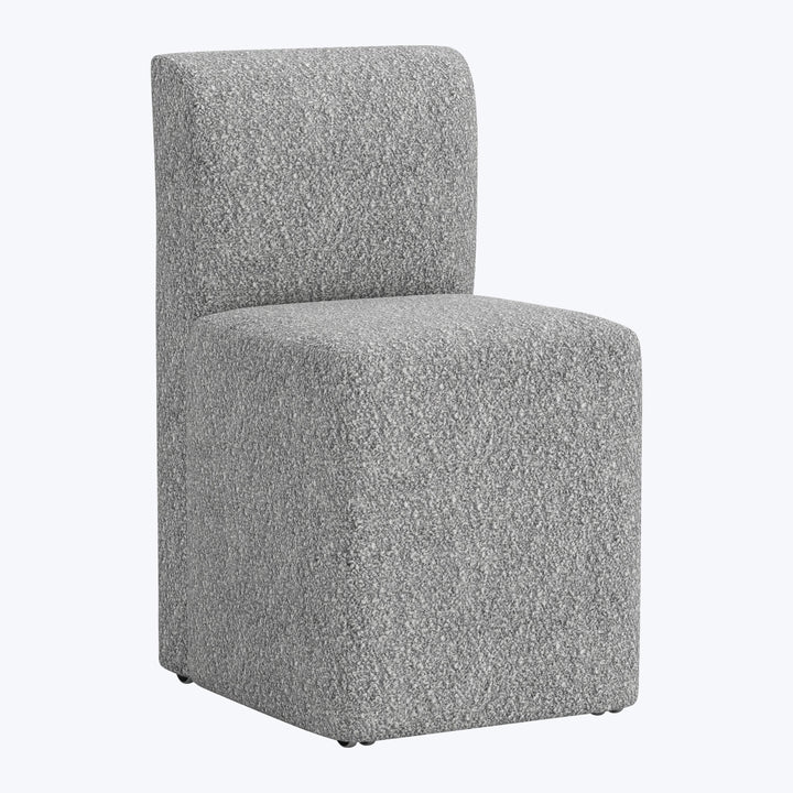 Cora Dining Chair w/ Casters Boucle Grey