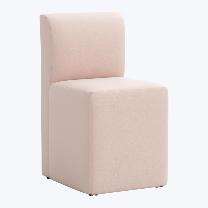 Cora Dining Chair w/ Casters Velvet Blush