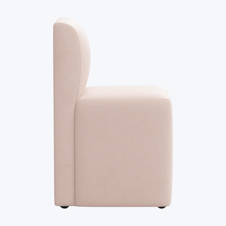 Cora Dining Chair w/ Casters Velvet Blush