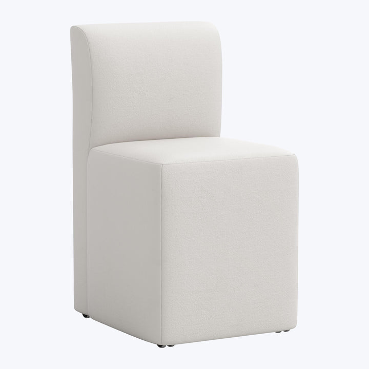 Cora Dining Chair w/ Casters Velvet Light Grey