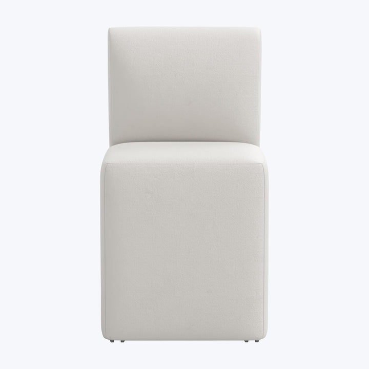 Cora Dining Chair w/ Casters Velvet Light Grey