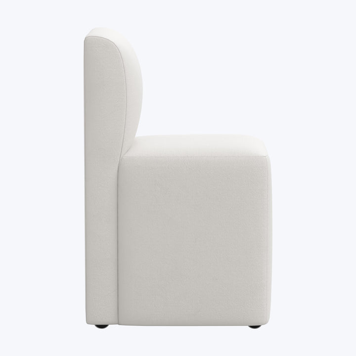 Cora Dining Chair w/ Casters Velvet Light Grey