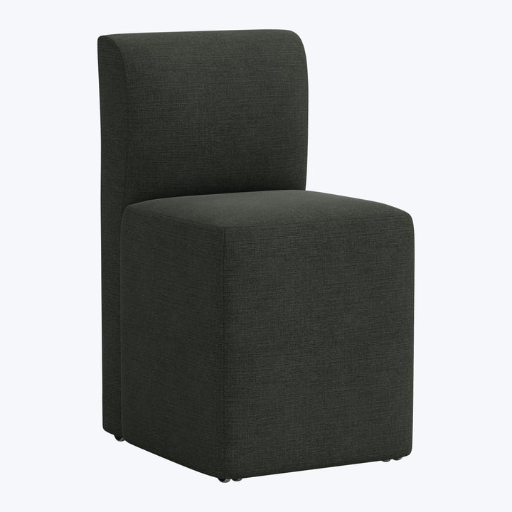 Cora Dining Chair w/ Casters Zuma Linen Black