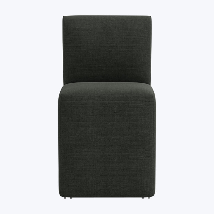 Cora Dining Chair w/ Casters Zuma Linen Black