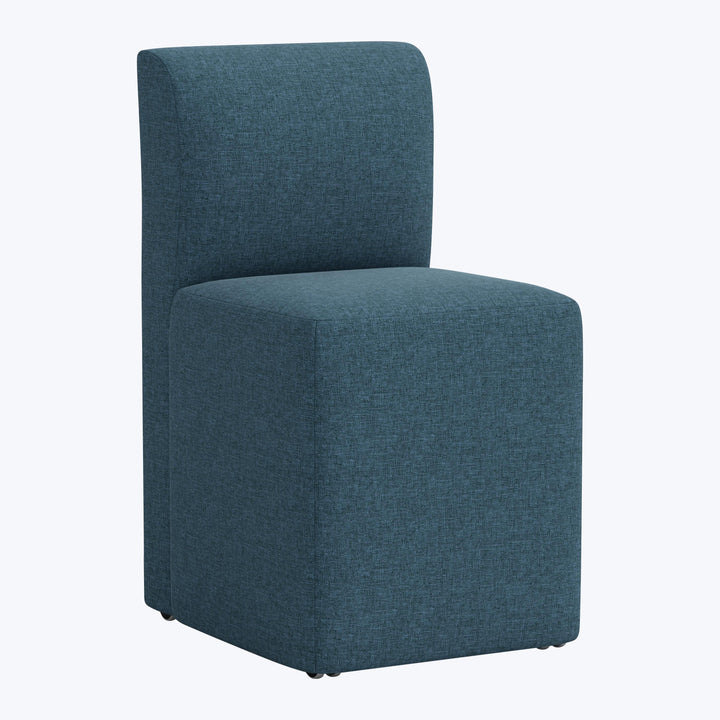 Cora Dining Chair w/ Casters Zuma Linen Navy