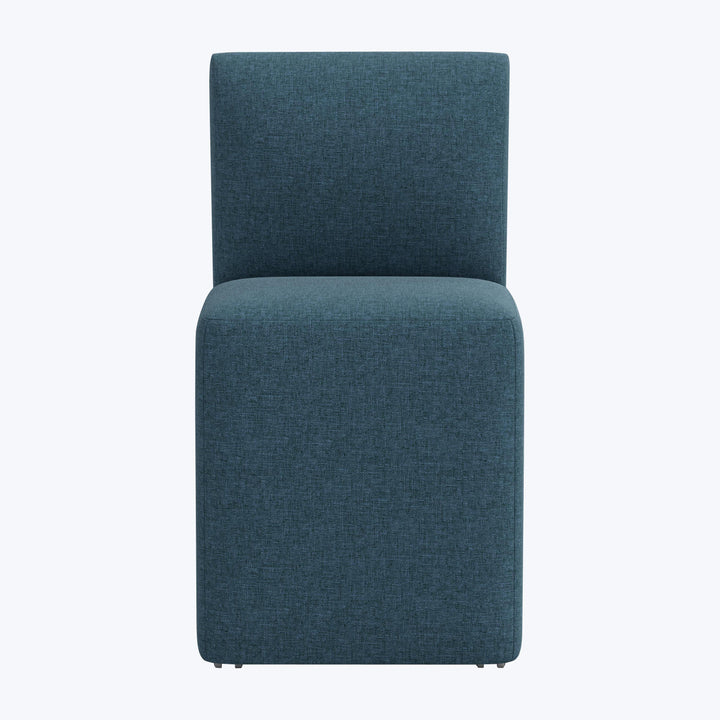 Cora Dining Chair w/ Casters Zuma Linen Navy