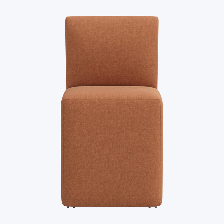 Cora Dining Chair w/ Casters Zuma Linen Terracotta