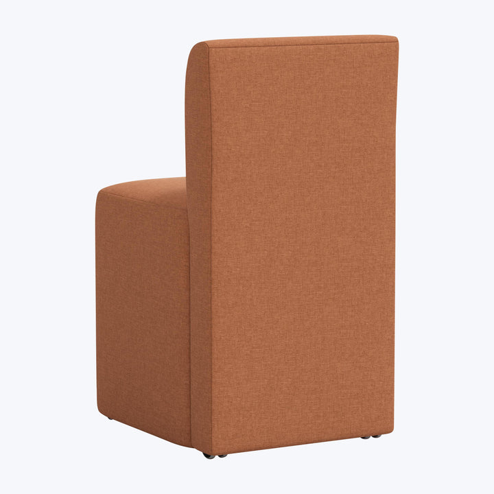 Cora Dining Chair w/ Casters Zuma Linen Terracotta
