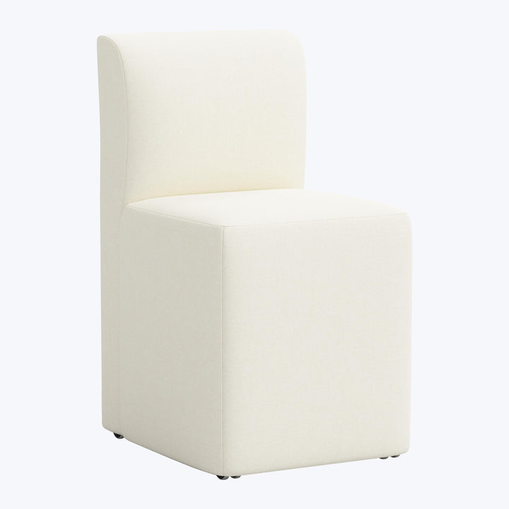 Cora Dining Chair w/ Casters Zuma Linen White