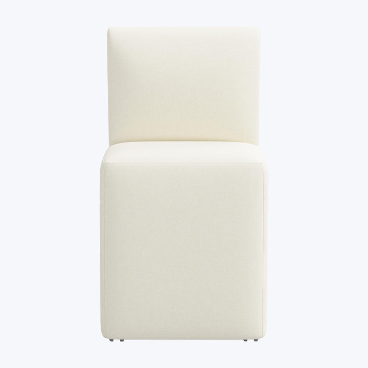 Cora Dining Chair w/ Casters Zuma Linen White