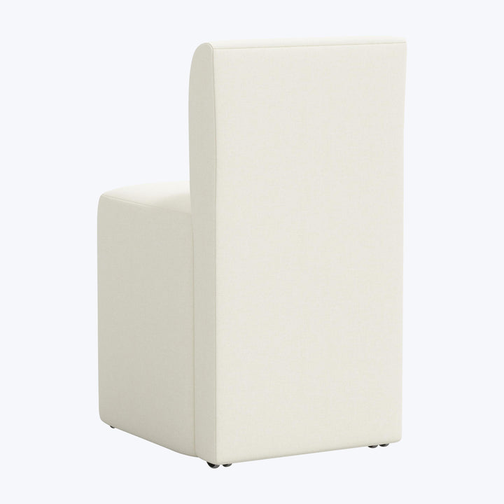 Cora Dining Chair w/ Casters Zuma Linen White