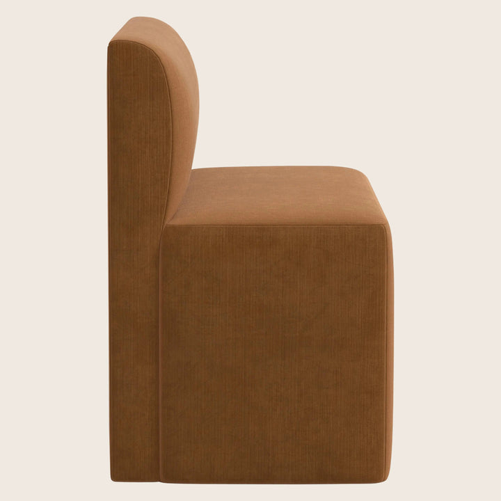 Cora Modular Dining Bench Performance Velvet Copper