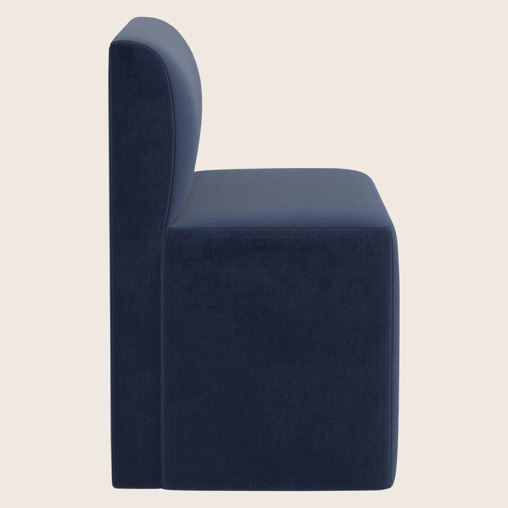 Cora Modular Dining Bench Performance Velvet Ocean