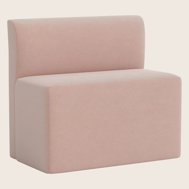 Cora Modular Dining Bench Performance Velvet Pink Champagne