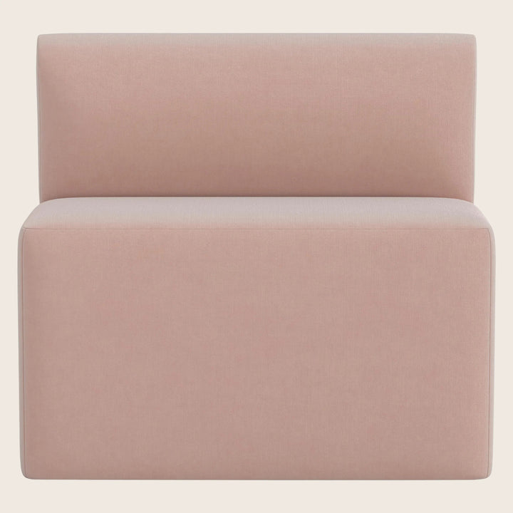 Cora Modular Dining Bench Performance Velvet Pink Champagne