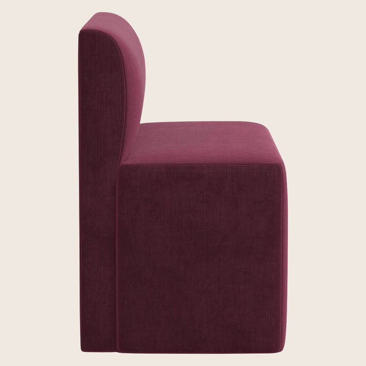 Cora Modular Dining Bench Performance Velvet Raisin