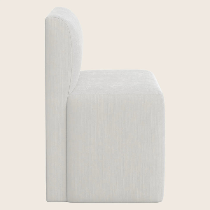 Cora Modular Dining Bench Performance Velvet Snow