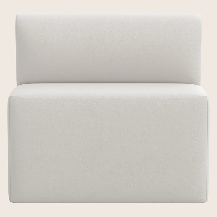Cora Modular Dining Bench Velvet Light Grey