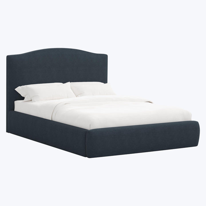 Camille Platform Bed Twin / Linen Navy