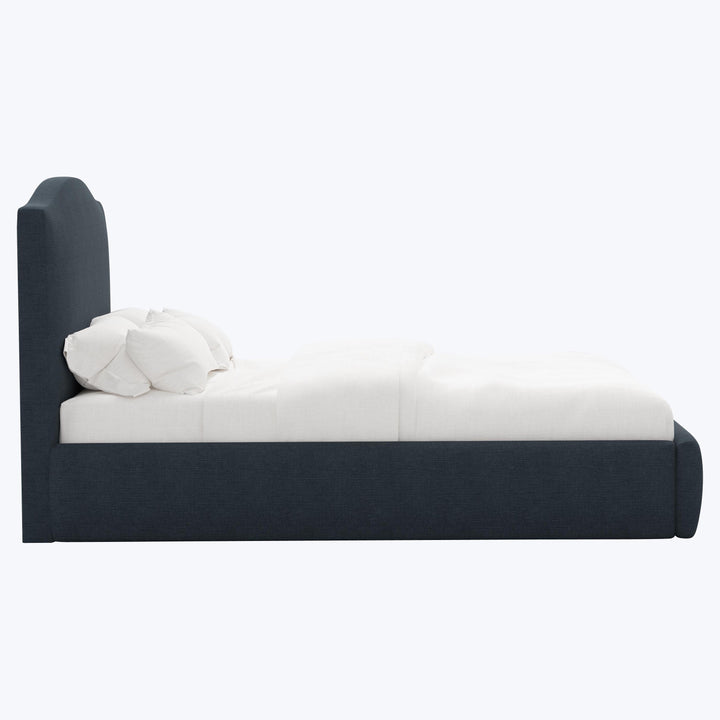Camille Platform Bed California King / Linen Navy