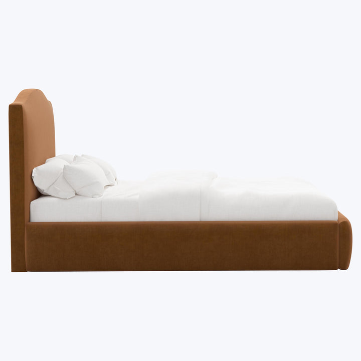 Camille Platform Bed California King / Performance Velvet Copper
