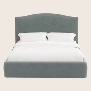 Camille Platform Bed California King / Performance Velvet Lichen - hover