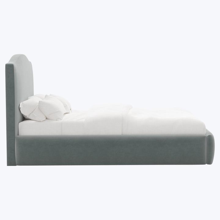 Camille Platform Bed California King / Performance Velvet Lichen