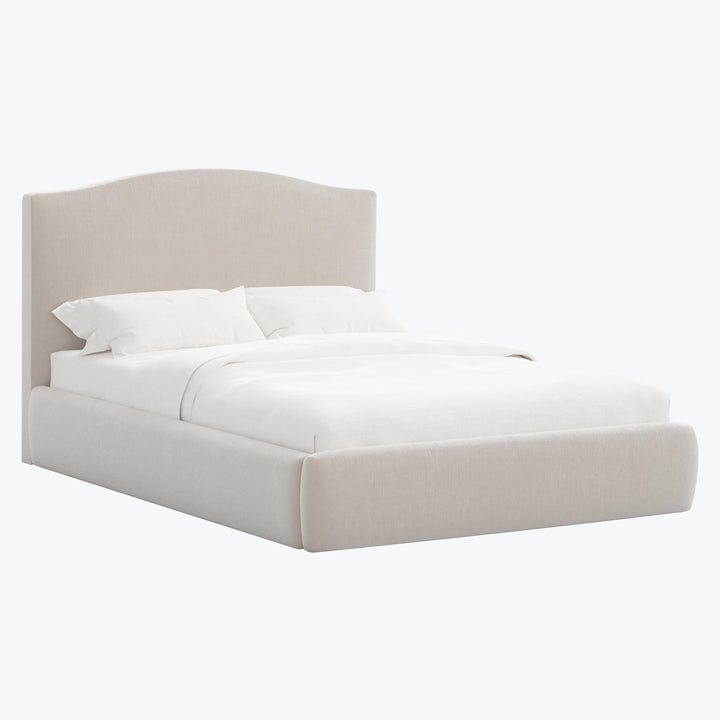 Camille Platform Bed Twin / Performance Velvet Mineral