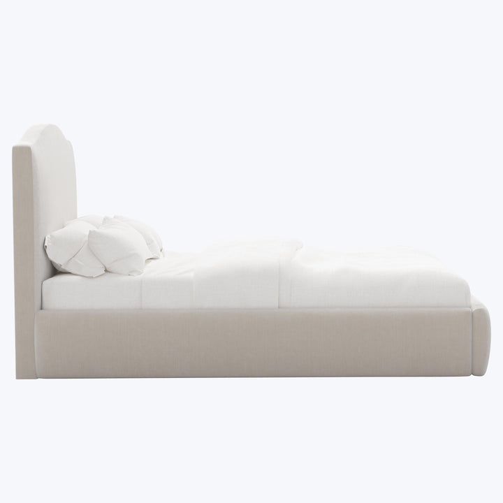 Camille Platform Bed Twin / Performance Velvet Mineral