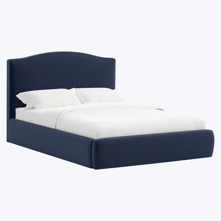 Camille Platform Bed Twin / Performance Velvet Ocean