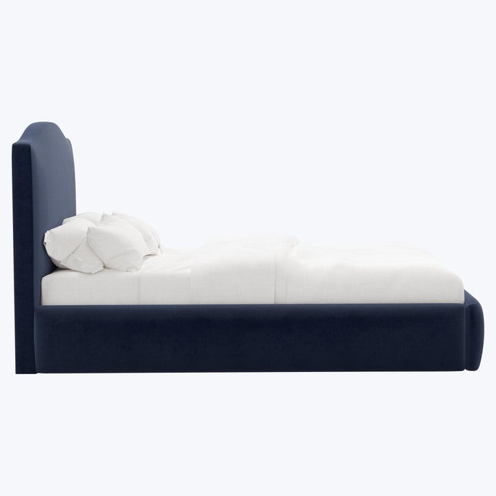Camille Platform Bed Twin / Performance Velvet Ocean