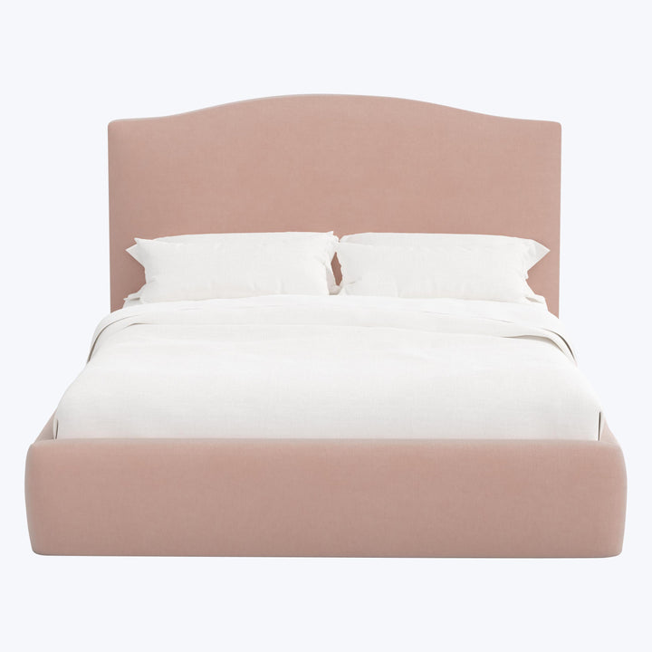 Camille Platform Bed Twin / Performance Velvet Pink Champagne