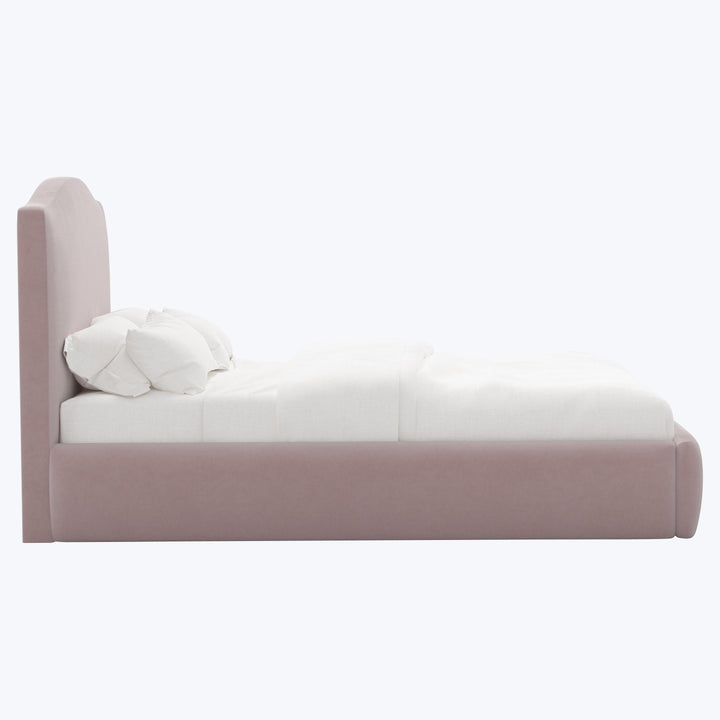 Camille Platform Bed Twin / Performance Velvet Plum Frost