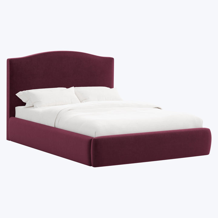 Camille Platform Bed Twin / Performance Velvet Raisin