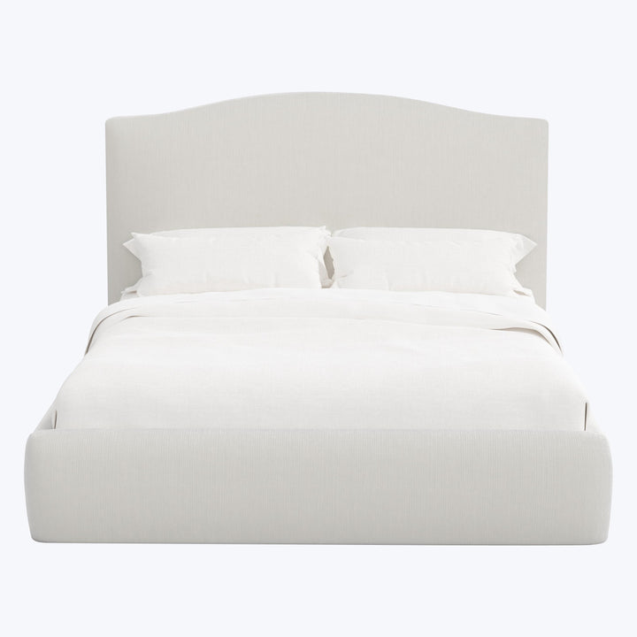 Camille Platform Bed Twin / Performance Velvet Snow