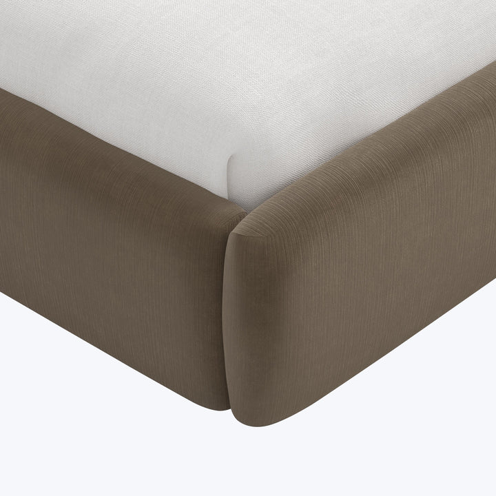 Camille Platform Bed Twin / Performance Velvet Walnut