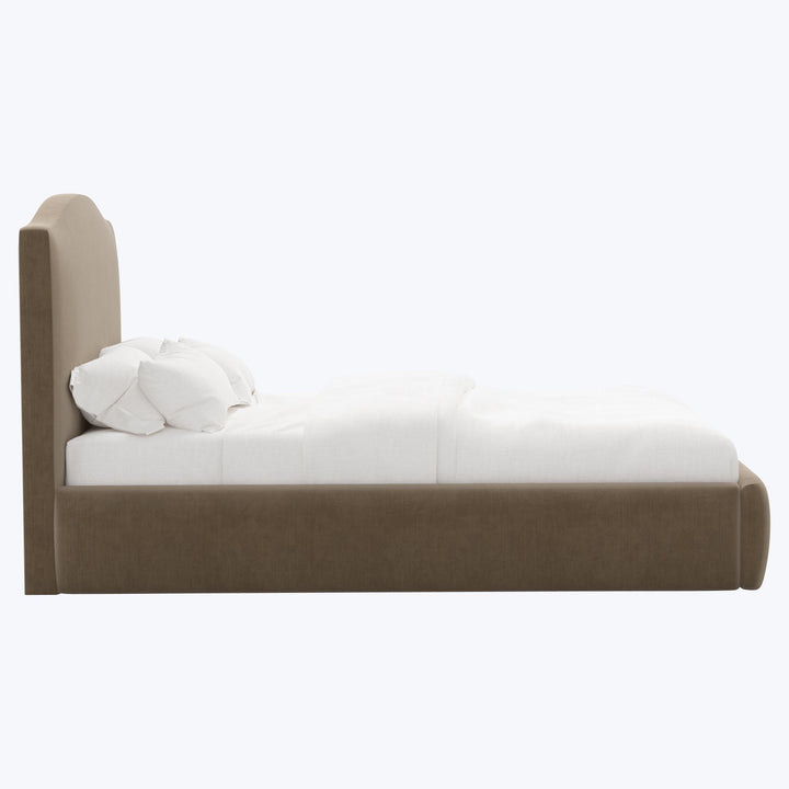Camille Platform Bed California King / Performance Velvet Walnut