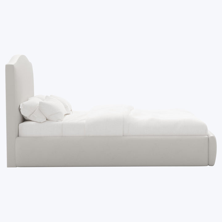 Camille Platform Bed Twin / Velvet Light Grey