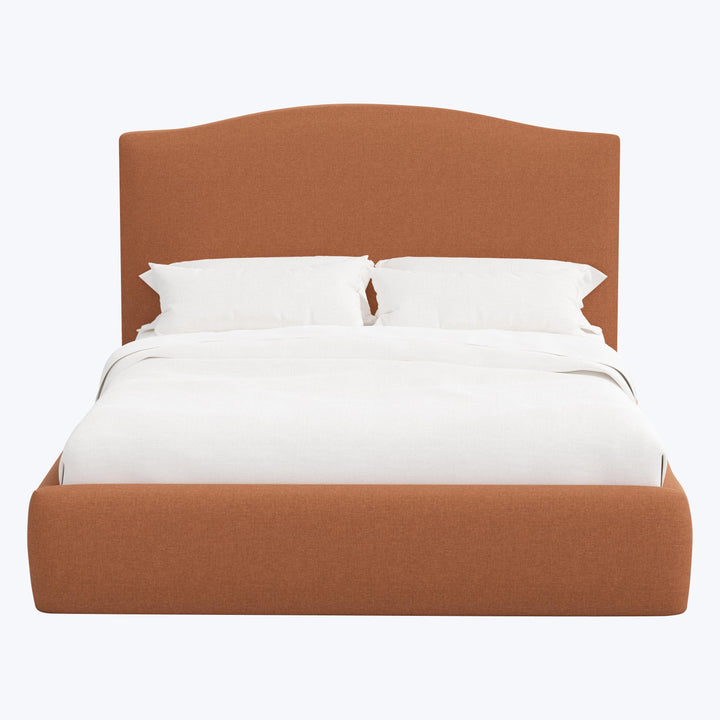 Camille Platform Bed California King / Zuma Linen Terracotta