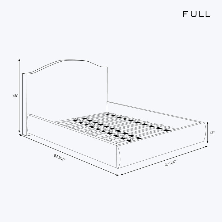 Camille Platform Bed Full / Zuma Linen White