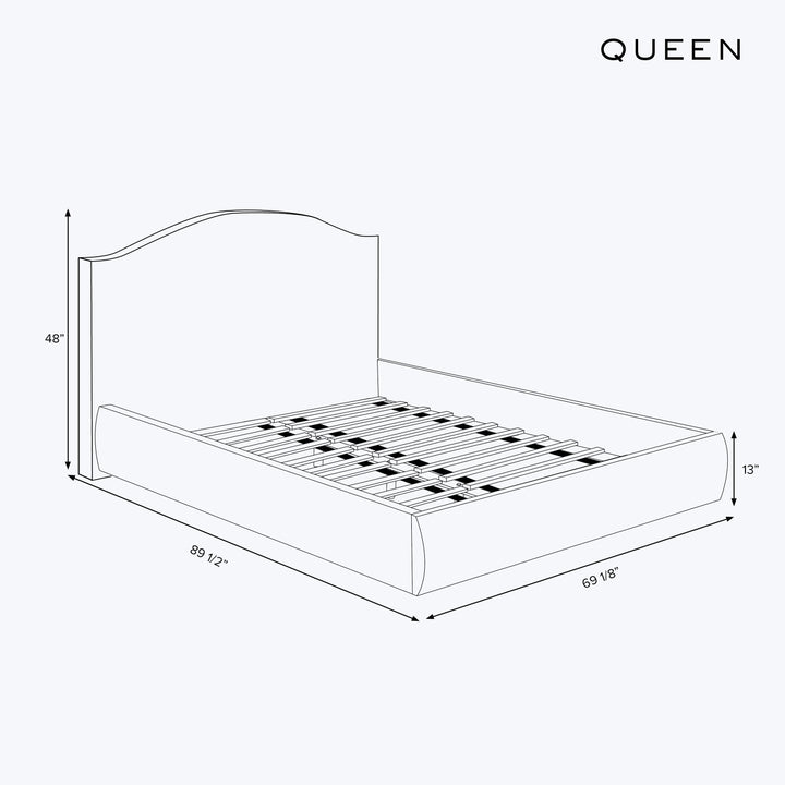 Camille Platform Bed Queen / Zuma Linen White