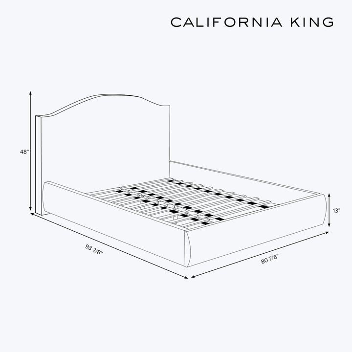 Camille Platform Bed California King / Zuma Linen Black